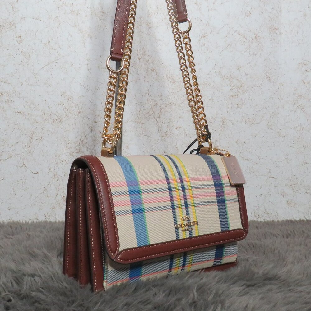 Coach Canvas Plaid Klare Crossbody (Dark Natural) - Picture 2 of 6